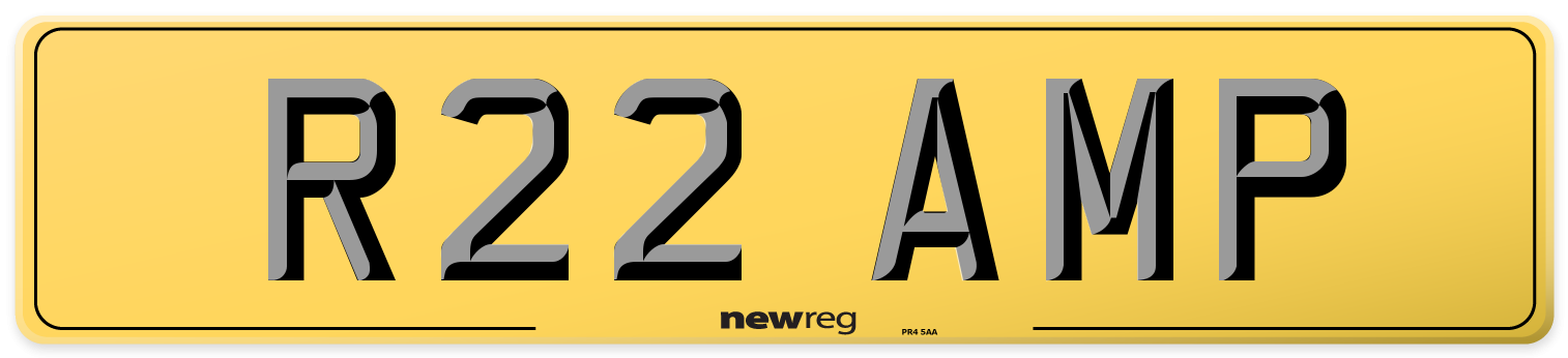 R22 AMP Rear Number Plate