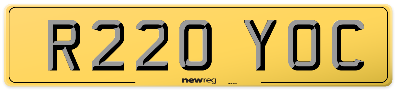 R220 YOC Rear Number Plate