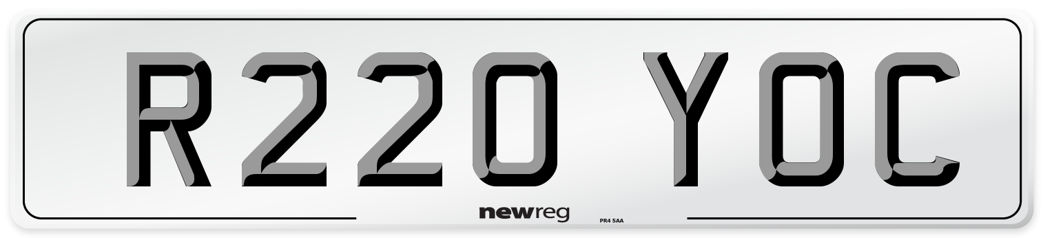 R220 YOC Front Number Plate