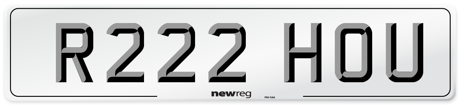 R222 HOU Front Number Plate
