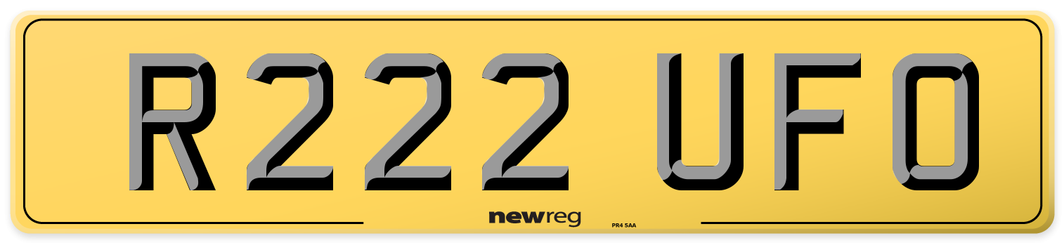 R222 UFO Rear Number Plate