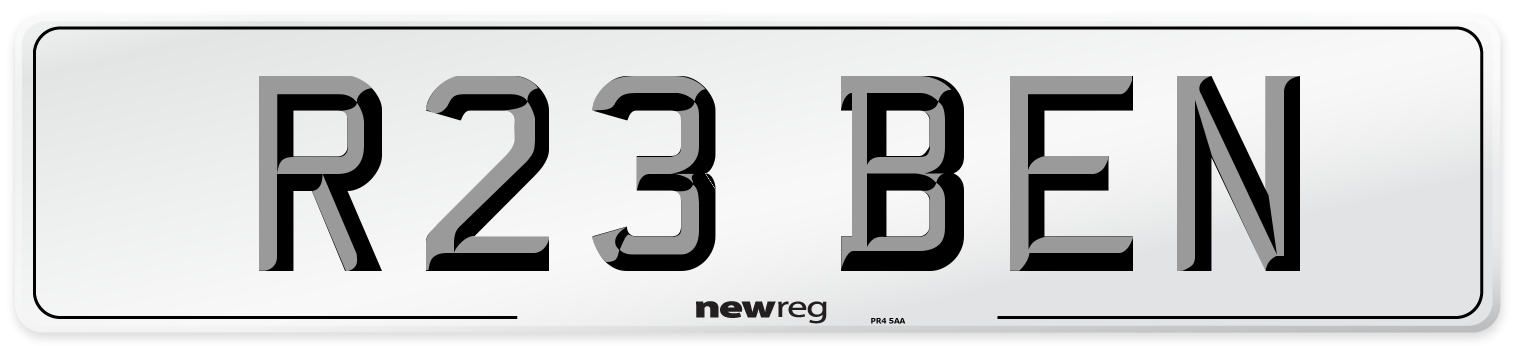 R23 BEN Front Number Plate