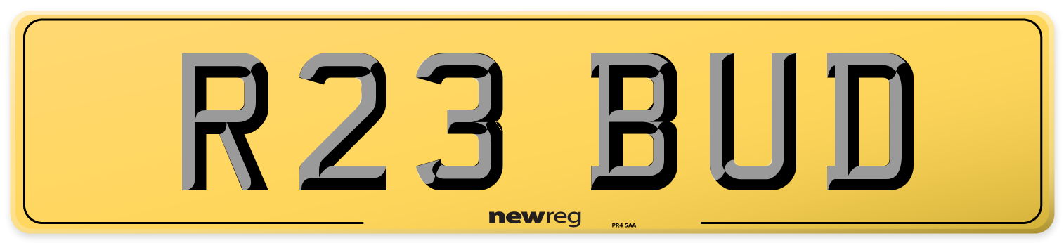 R23 BUD Rear Number Plate