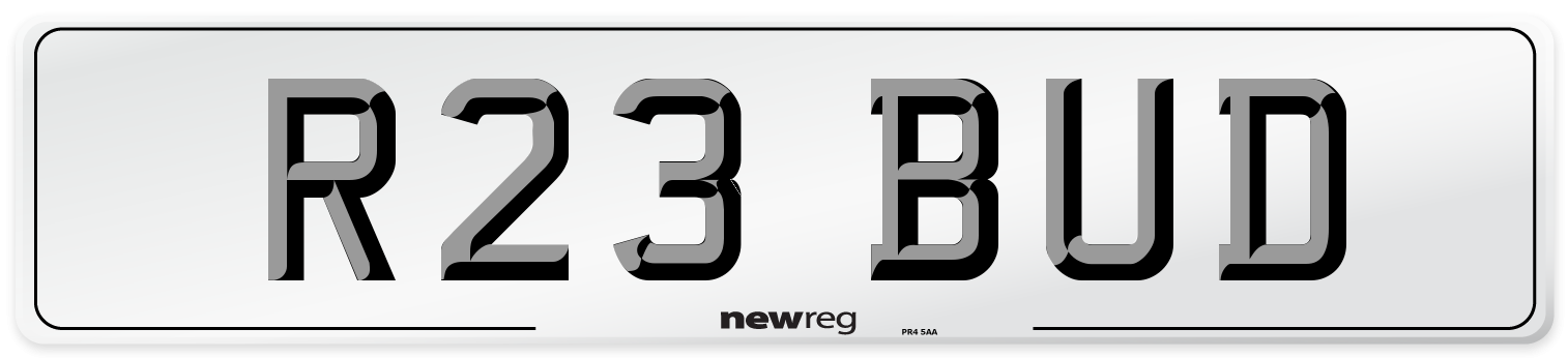 R23 BUD Front Number Plate
