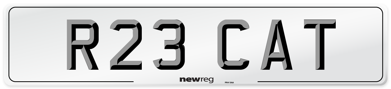 R23 CAT Front Number Plate