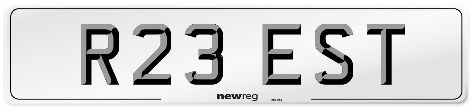 R23 EST Front Number Plate