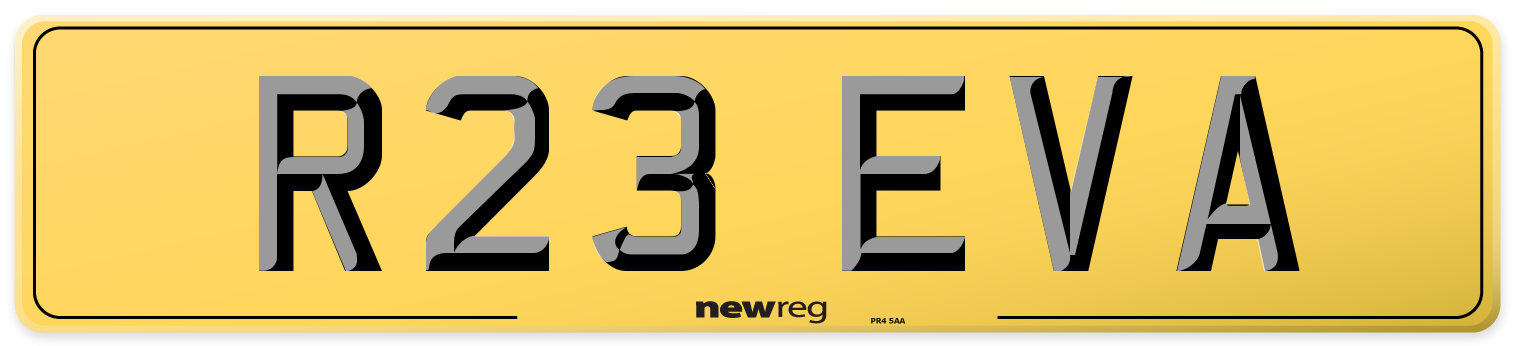 R23 EVA Rear Number Plate