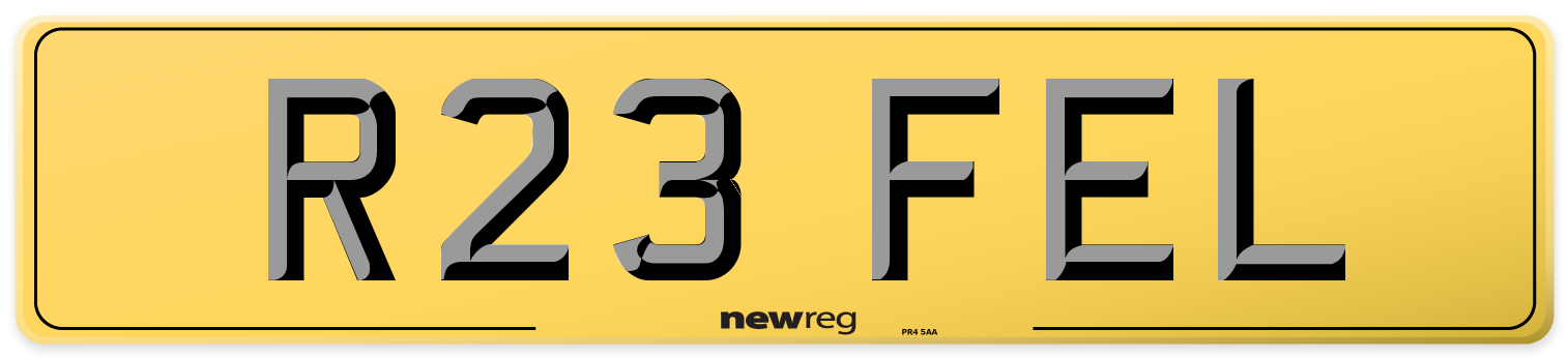 R23 FEL Rear Number Plate