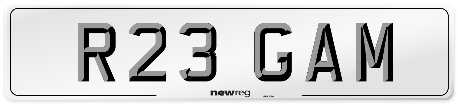 R23 GAM Front Number Plate