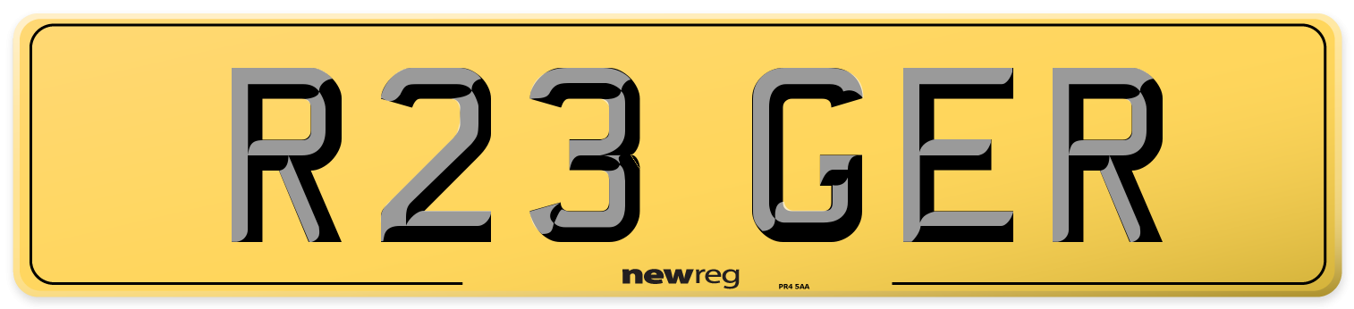 R23 GER Rear Number Plate