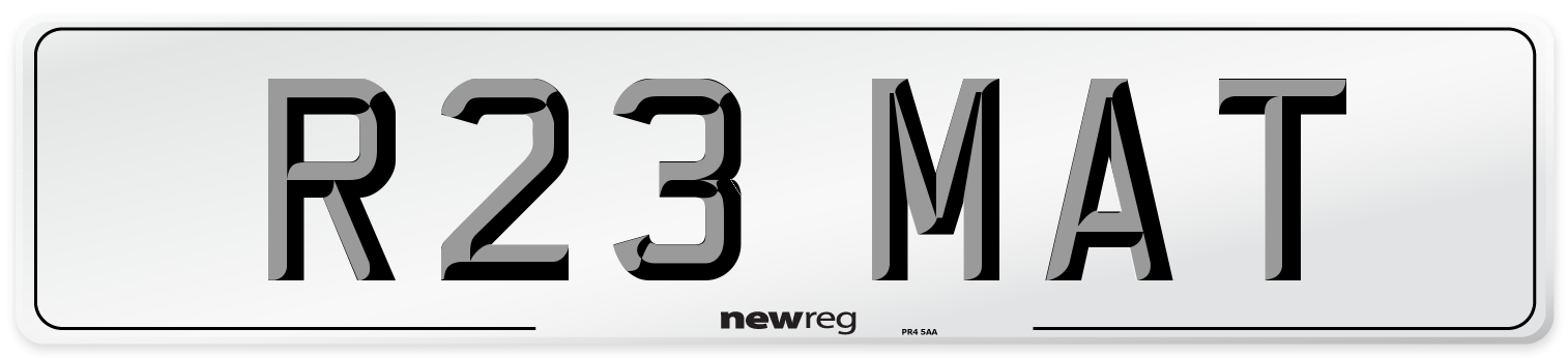 R23 MAT Front Number Plate