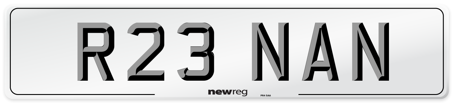 R23 NAN Front Number Plate