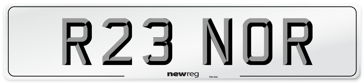 R23 NOR Front Number Plate
