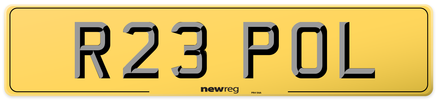 R23 POL Rear Number Plate