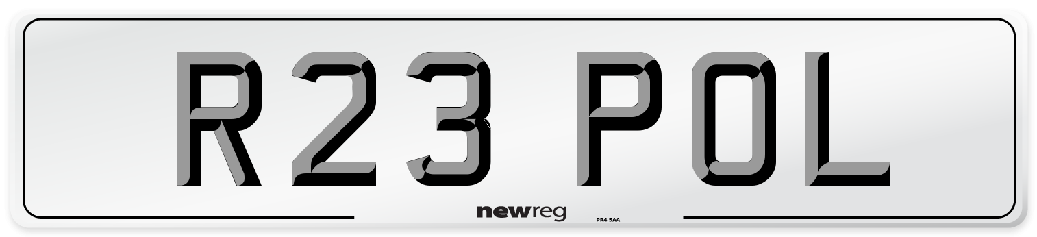 R23 POL Front Number Plate