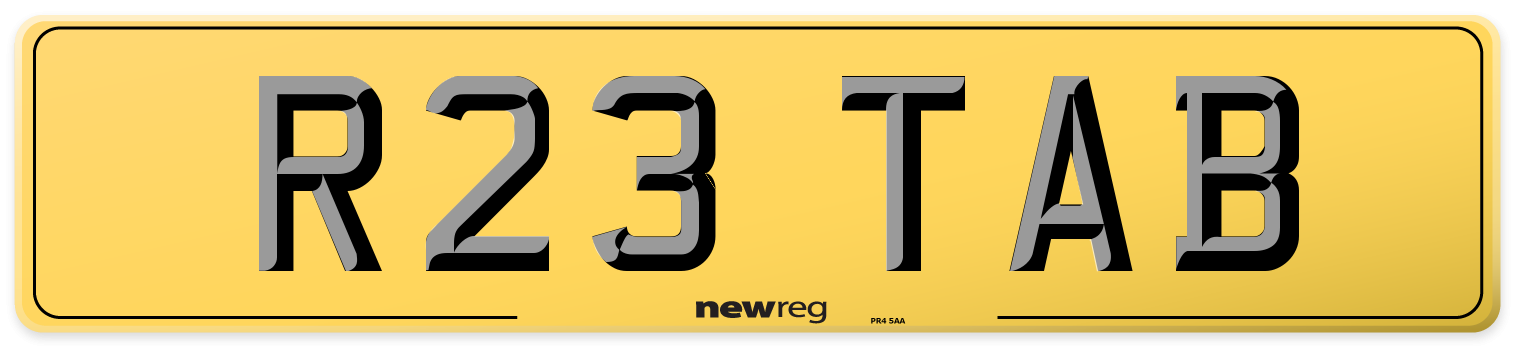 R23 TAB Rear Number Plate