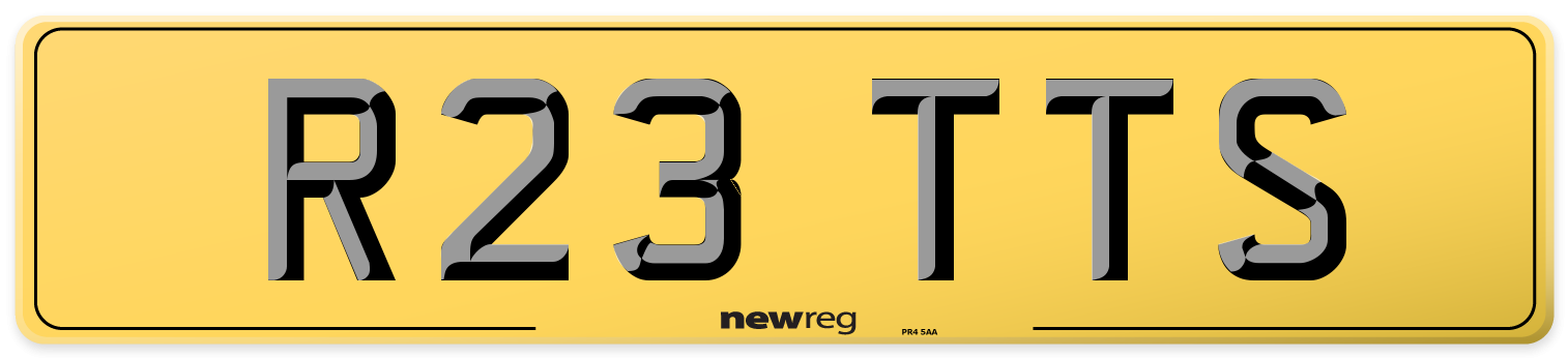R23 TTS Rear Number Plate