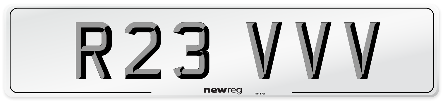 R23 VVV Front Number Plate