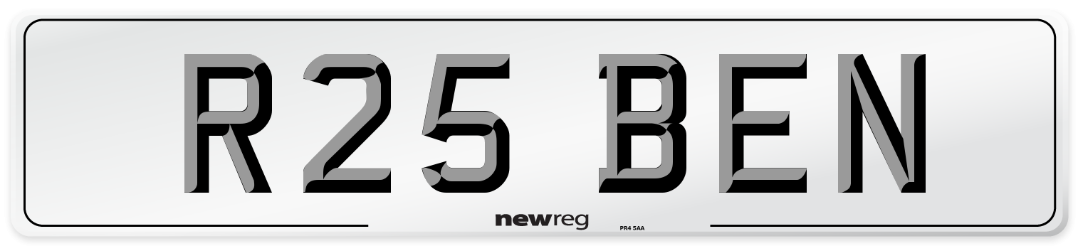 R25 BEN Front Number Plate