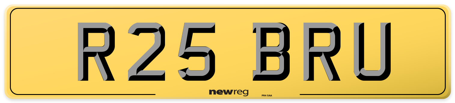 R25 BRU Rear Number Plate