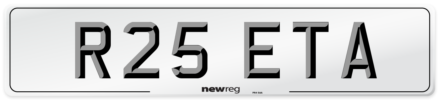 R25 ETA Front Number Plate