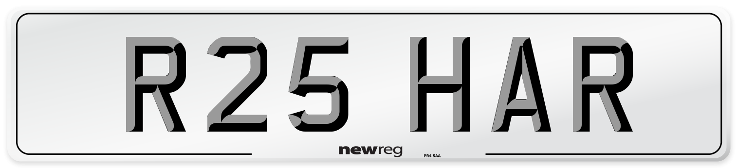 R25 HAR Front Number Plate