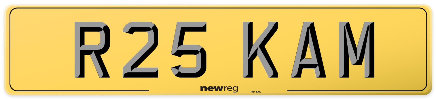 R25 KAM Rear Number Plate