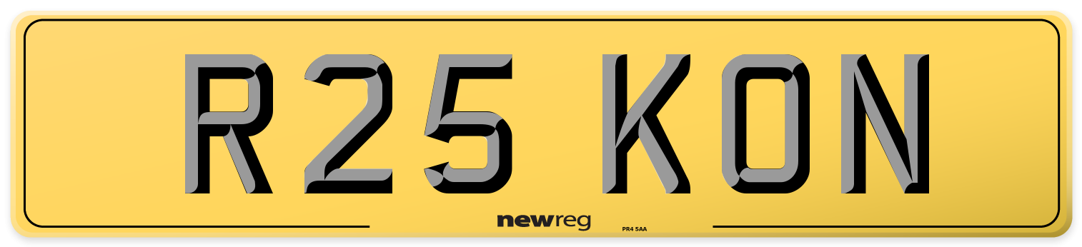 R25 KON Rear Number Plate