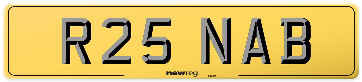 R25 NAB Rear Number Plate