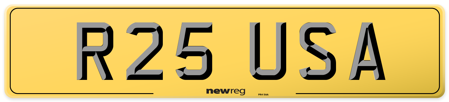 R25 USA Rear Number Plate