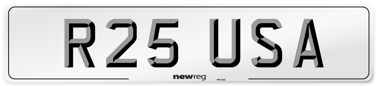 R25 USA Front Number Plate