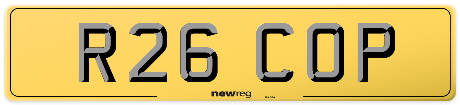 R26 COP Rear Number Plate