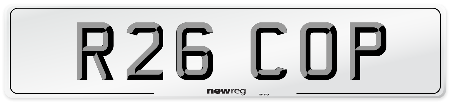 R26 COP Front Number Plate