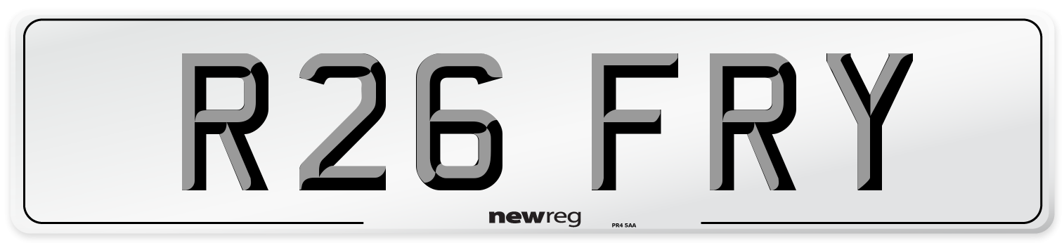 R26 FRY Front Number Plate