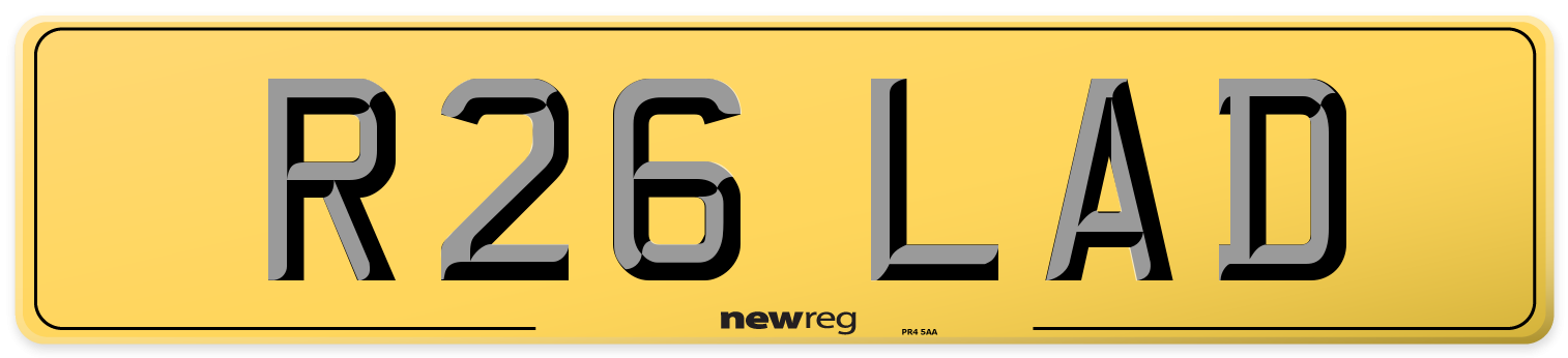 R26 LAD Rear Number Plate