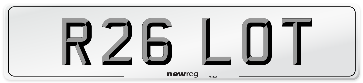 R26 LOT Front Number Plate
