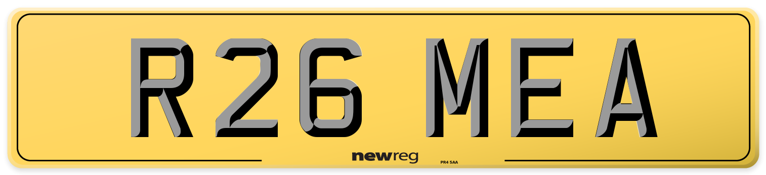 R26 MEA Rear Number Plate