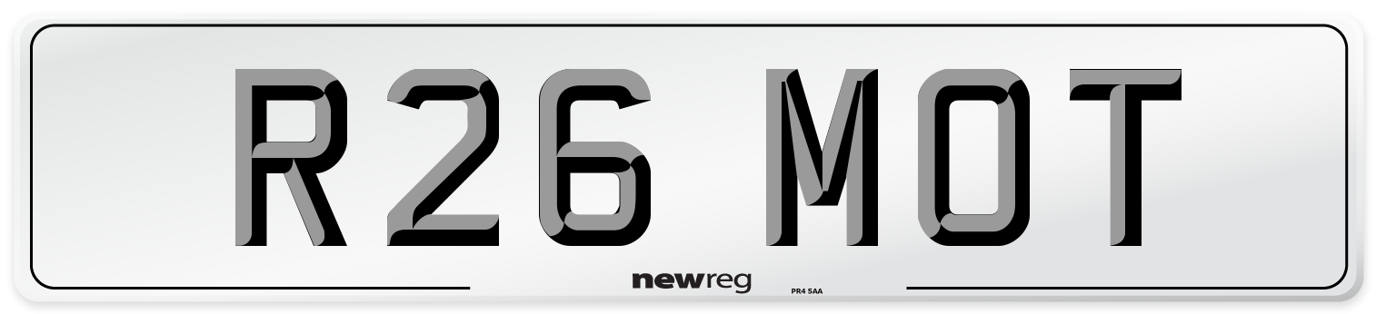 R26 MOT Front Number Plate