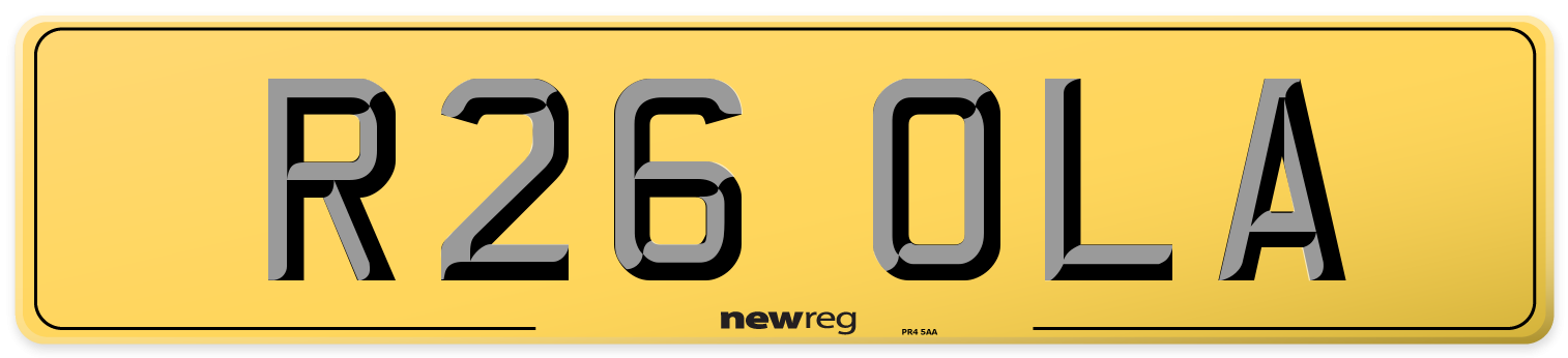 R26 OLA Rear Number Plate