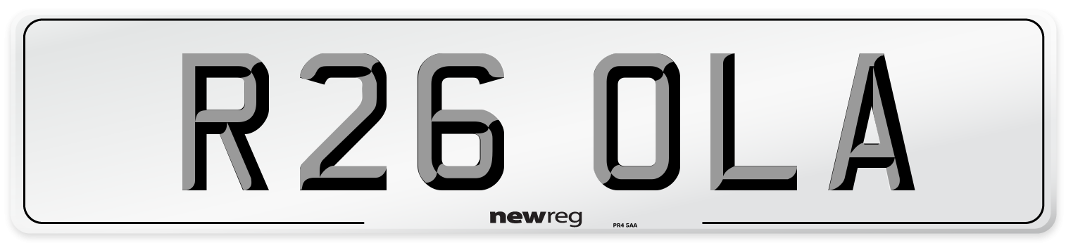 R26 OLA Front Number Plate