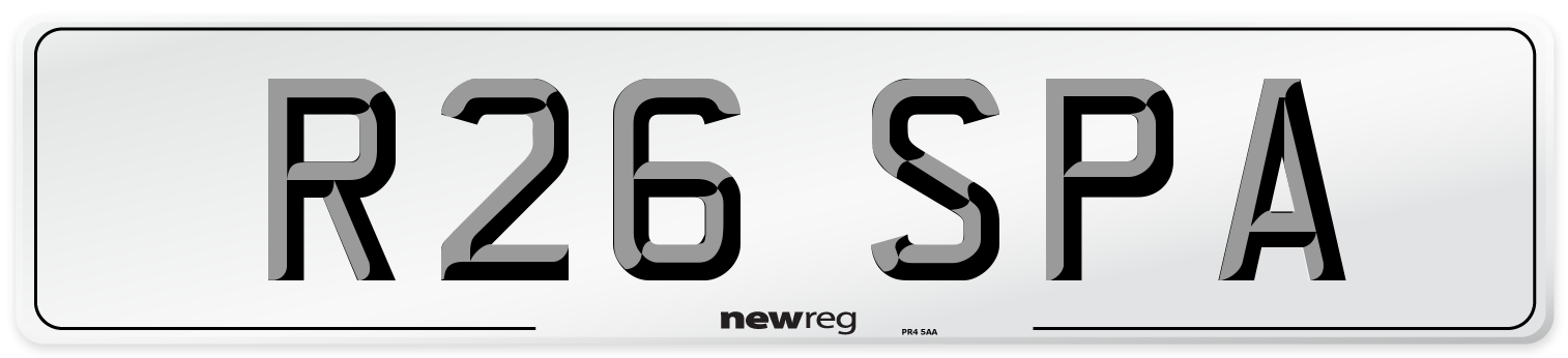 R26 SPA Front Number Plate