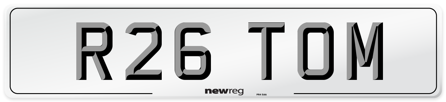 R26 TOM Front Number Plate