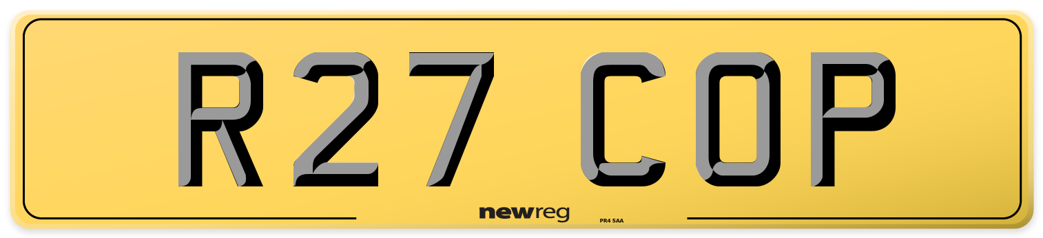 R27 COP Rear Number Plate