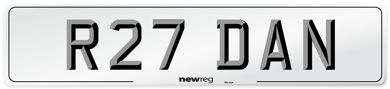 R27 DAN Front Number Plate