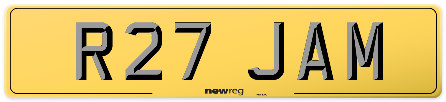 R27 JAM Rear Number Plate