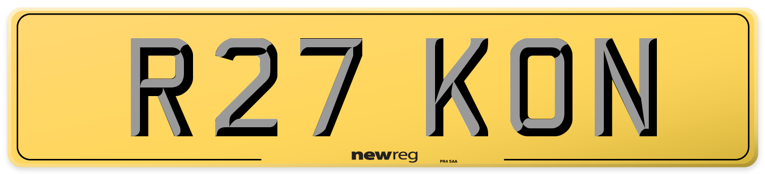 R27 KON Rear Number Plate