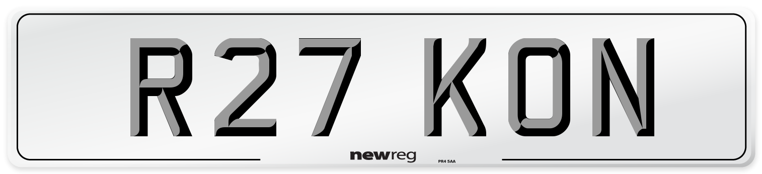 R27 KON Front Number Plate