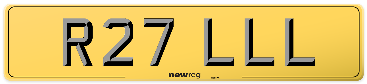 R27 LLL Rear Number Plate