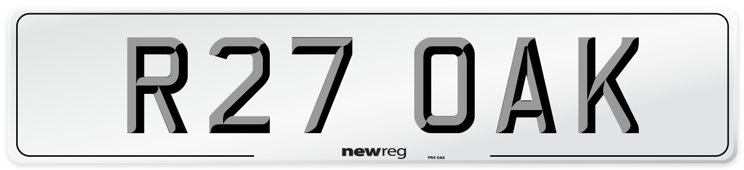R27 OAK Front Number Plate