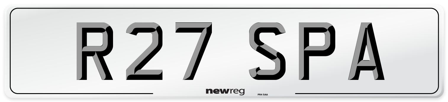 R27 SPA Front Number Plate